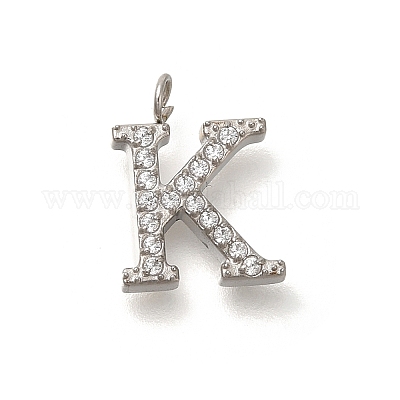 Подвески из нержавеющей стали 304 с микропаве из кубического циркония STAS-H228-06P-K-1