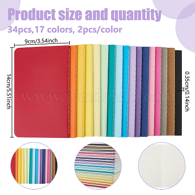 34 шт. 17-х цветный блокнот формата А6&nbsp;AJEW-GO0004-09-1