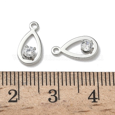 Подвески-слезинки из латунного микропаве из кубического циркония KK-Z136-02P-1