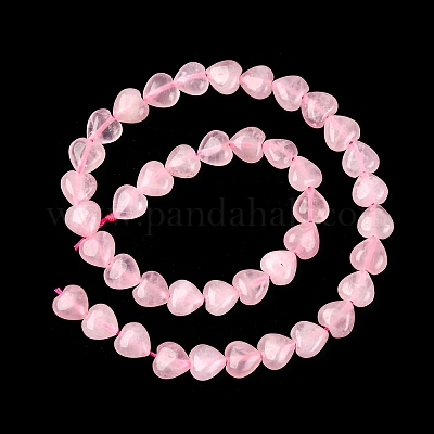 Сердце природного розовый кварц бисер пряди G-G632-01-1