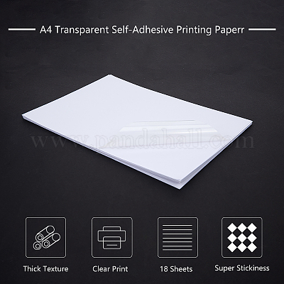 Economy A4 Transparent PET Adhesive Sticker Paper Waterproof Anti-Scratch  For Inkjet or Laser Printer