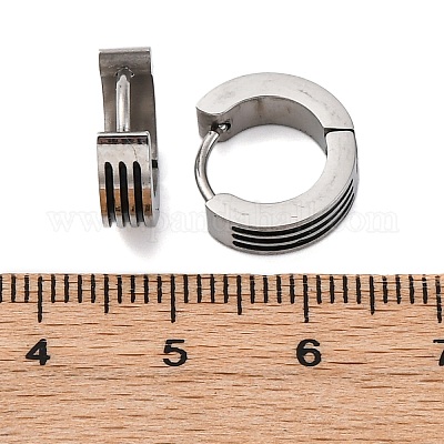 Серьги-кольца из нержавеющей стали 304 с эмалью EJEW-M001-21B-P-1