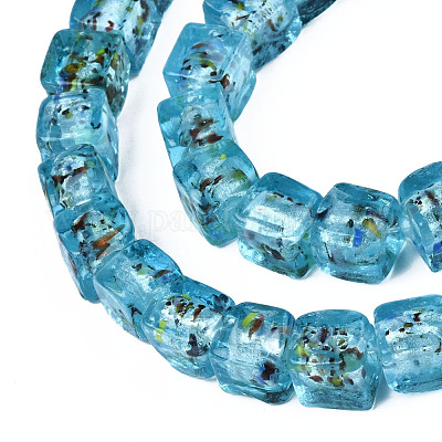 Бусины ручной работы бусины серебряной фольгой FOIL-N004-01A-06-1