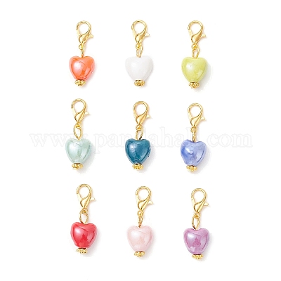 Подвесные украшения из перламутрового фарфора ручной работы HJEW-JM03942-01-1