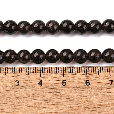 Природные дымчатый кварц бисер пряди круглые G-E329-6mm-38-1