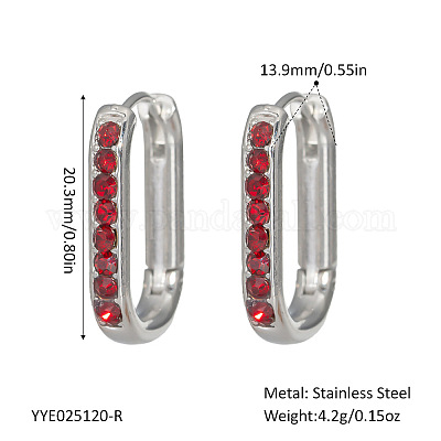Элегантные овальные серьги-кольца из нержавеющей стали UE0817-7-1