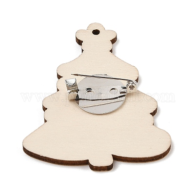 Броши с рождественской тематикой из дерева для женщин JEWB-Z029-01A-1