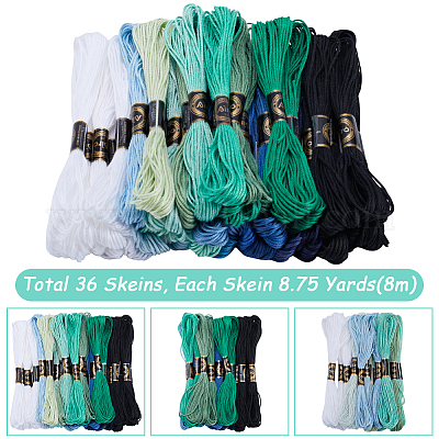 3 комплект 3-х стилевых 6-слойных полиэстеровых ниток для вышивания OCOR-GF0003-41B-1