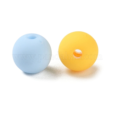 Прорезиненные бусины с имитацией силикона и акрила X1-MACR-D029-01A-1