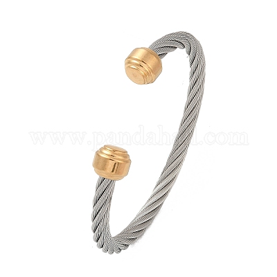 Браслеты-манжеты из нержавеющей стали 304 BJEW-M136-01D-PG-1