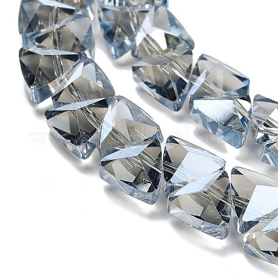 Стеклянные бусины с гальваническим покрытием  EGLA-P066-02A-PL03-1