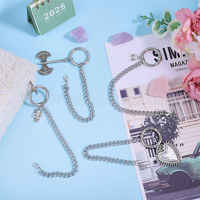 8 шт. 4-х стильные литые цепи для ремней безопасности HJEW-CA00037-1