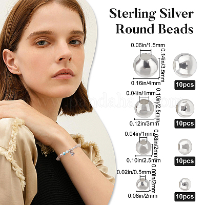 Shop Beebeecraft 40Pcs 4 Style 925 Sterling Silver Beads for Jewelry Making  - PandaHall Selected