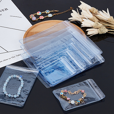 100pcs High Clear Plastic Jewelry Zip Lock PVC Bag Anti-oxidation