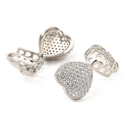 Серьги из латунного обруча с кубическим цирконием EJEW-D078-02P-1