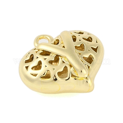 Полые латунные подвески на день святого валентина KK-M289-03Y-G-1