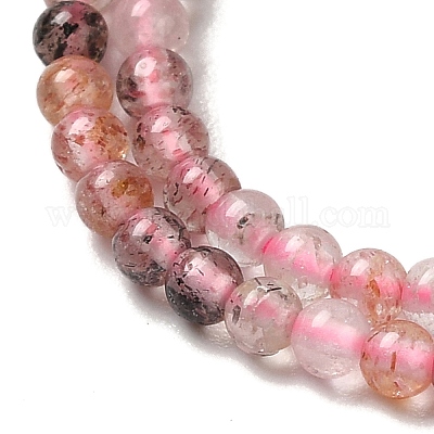 Нити бусин из рутилированного кварца из натурального черного золота G-B090-A12-01-1