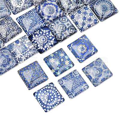 24шт стеклянные кабошоны GGLA-FS0001-22-1