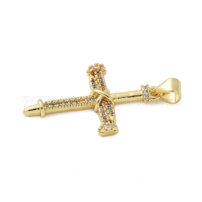 Латунные микро проложить кубического циркония подвески KK-P293-21B-G-1