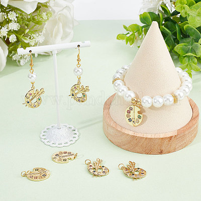 8шт 2 стильные латунные микро цветные кубические подвески из циркония KK-BBC0005-82-1