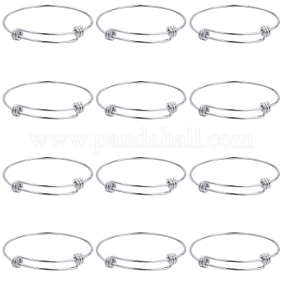 12шт регулируемый расширяемый браслет из нержавеющей стали 201 STAS-SC0008-73-1