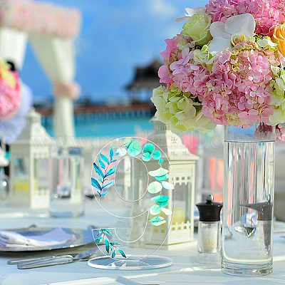 Акриловая цифровая доска для сиденья с листовым узором DIY-WH0320-39B-1