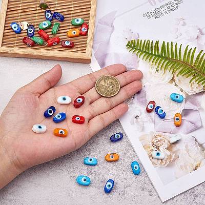 40шт 8 цвета обычные бусины лэмпворк LAMP-SZ0001-24-1