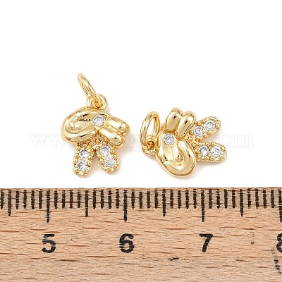 Латунные микропаве прозрачные подвески с фианитом KK-P339-19G-1
