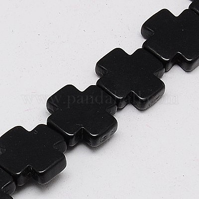 Синтетических нитей бирюзовые бусы&nbsp;TURQ-G118-15x15mm-07-1