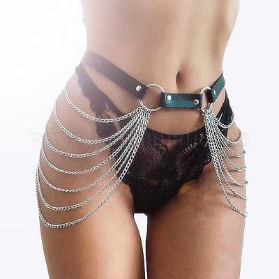 Женские ремни-цепочки из сплава и многослойной искусственной кожи в стиле панк FS-WG2C119-02-1