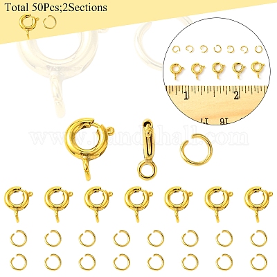 Латунная застежка пружинного кольца KK-FS0001-50G-1