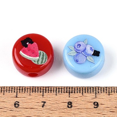 Непрозрачные печатные бусы акриловые OACR-T029-11M-1