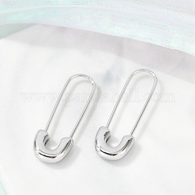 Серьги-кольца Huggie Hoop из нержавеющей стали 304 с подвеской в виде булавки для женщин EJEW-C096-41P-1