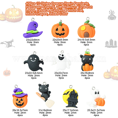 40шт 10 стиля непрозрачные подвески из смолы RESI-CJ0002-89-1