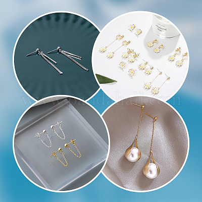 40 шт. фурнитура для сережек-гвоздиков из нержавеющей стали 304 4 размера STAS-UN0044-43-1