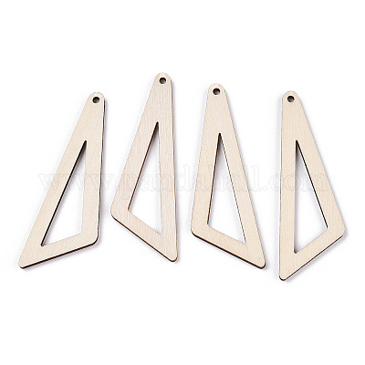 Неокрашенные деревянные большие кулоны WOOD-TA0002-31-1