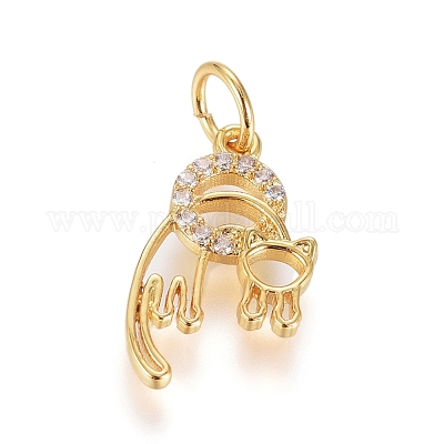 Латунные микро проложить кубического циркония подвески ZIRC-G166-08G-1
