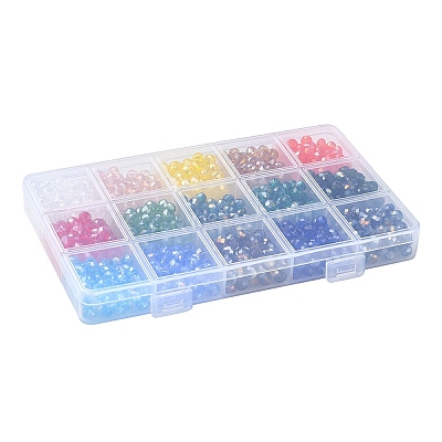 1200шт 15 цвета гальванические стеклянные бусины EGLA-YW0001-53-1