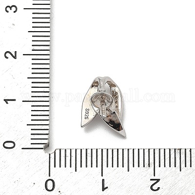 925 подвеска в форме листа из стерлингового серебра с прозрачными кубическими цирконами STER-P068-07P-1