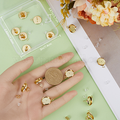 8 пара сережек-гвоздиков из латуни DIY-BBC0001-40-1