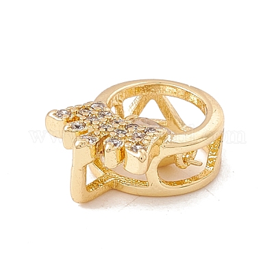 Латунные микропаве прозрачные кубические циркониевые подвески KK-G415-40G-1