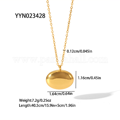 Модные овальные серьги-гвоздики и ожерелья-подвески из нержавеющей стали 304 для женщин BL8928-1-1