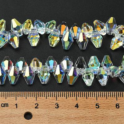 Прозрачные стеклянные бусины гальваническим пряди GLAA-K064-06A-AB01-1