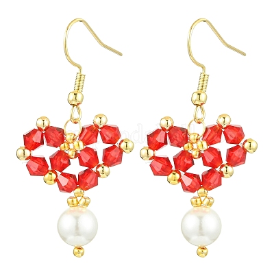 Болтающие серьги из стекла EJEW-MZ00320-1