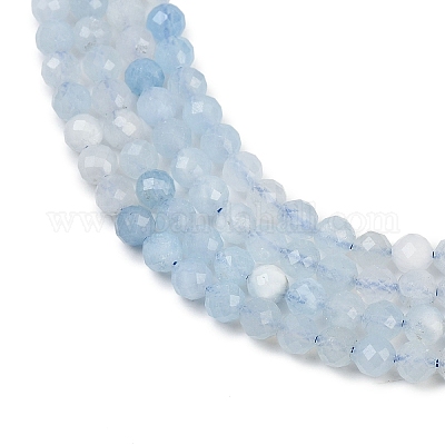 Природные Аквамарин бисер нитей G-L625-C02-5mm-1
