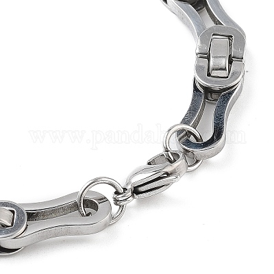 Комплект из ожерелья и браслетов из прямоугольной цепи из нержавеющей стали 201 с вакуумным покрытием PVD SJEW-G083-17EBP-1