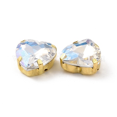 Сердце пришить стразами DIY-E062-04G-02-1