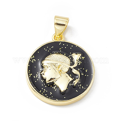 Подвески из латуни с эмалью в стойку KK-B065-04G-1