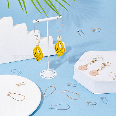 48 шт. 6-х стилевые латунные серьги-кольца KK-BC0009-26-1