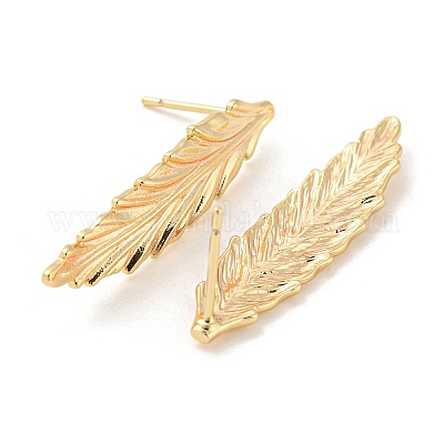 Латунь серьги EJEW-K264-07G-1